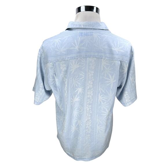 Tommy Bahama Hawaiian Shirt Men’s Medium Blue Floral Palm Tree Print Camp Collar - Picture 5 of 10